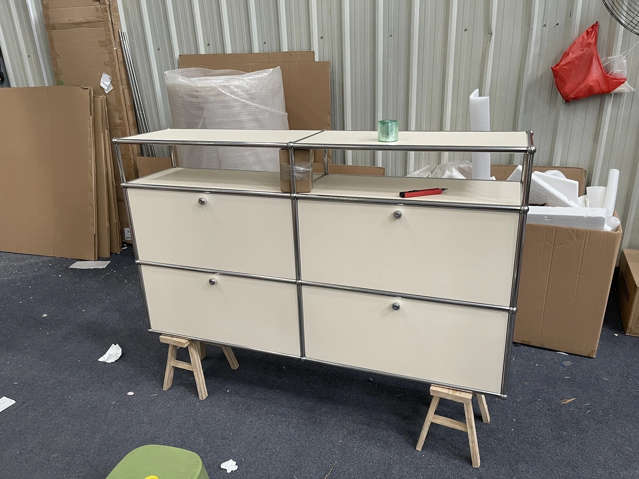 Modern Module Living Room Cabinet Stainless Steel TV Cabinet Storage Combination Sideboard Chest of Drawers Customizable Wooden