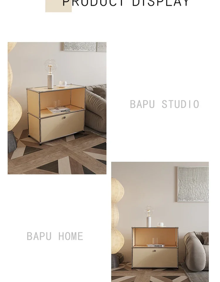 Modern Module Living Room Cabinet Stainless Steel TV Cabinet Storage Combination Sideboard Chest of Drawers Customizable Wooden
