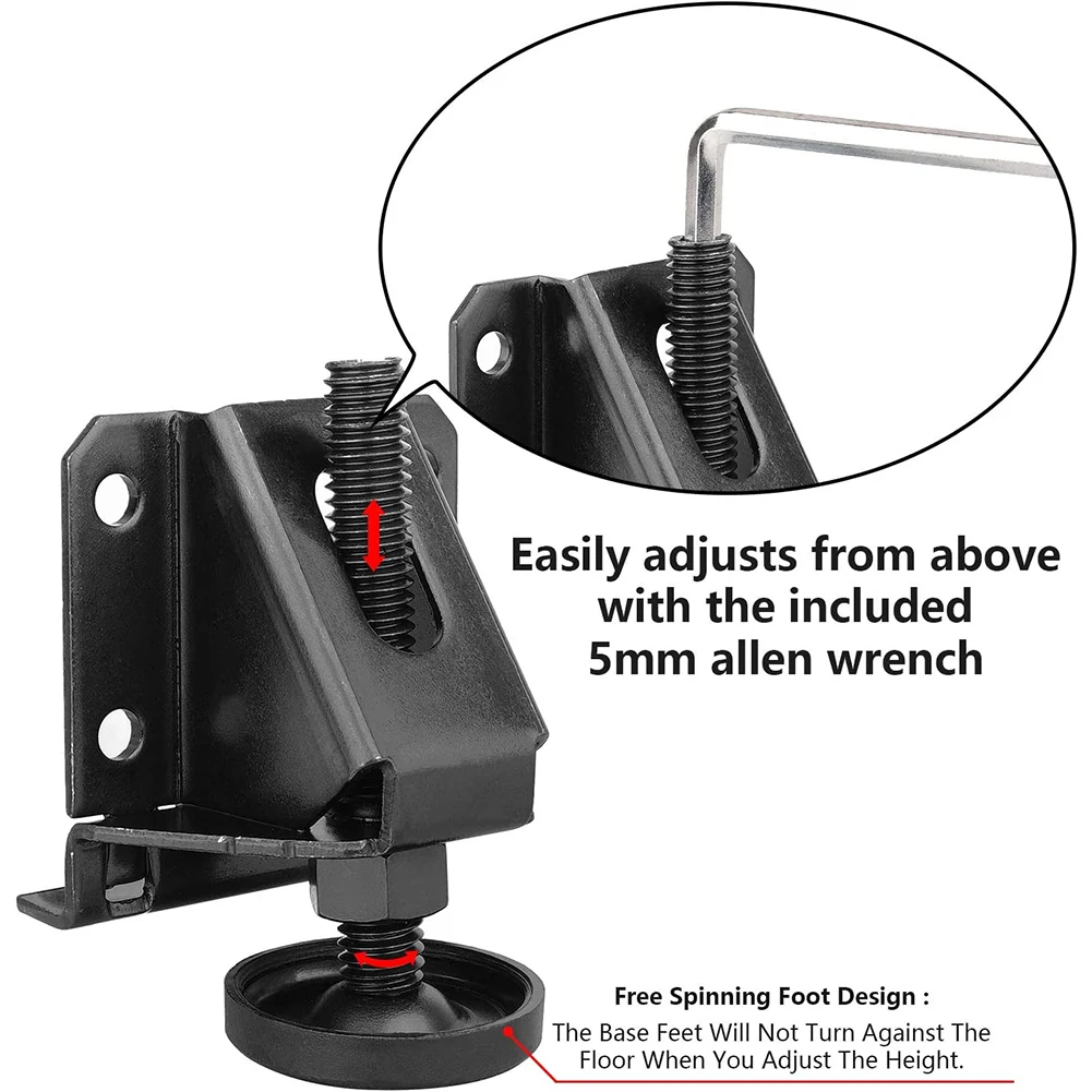 4Pcs Adjustable Furniture Leveler Heavy Duty Furniture Feet Support For Sofa Table Chair Cabinet Height Adjuster Leveling Feet