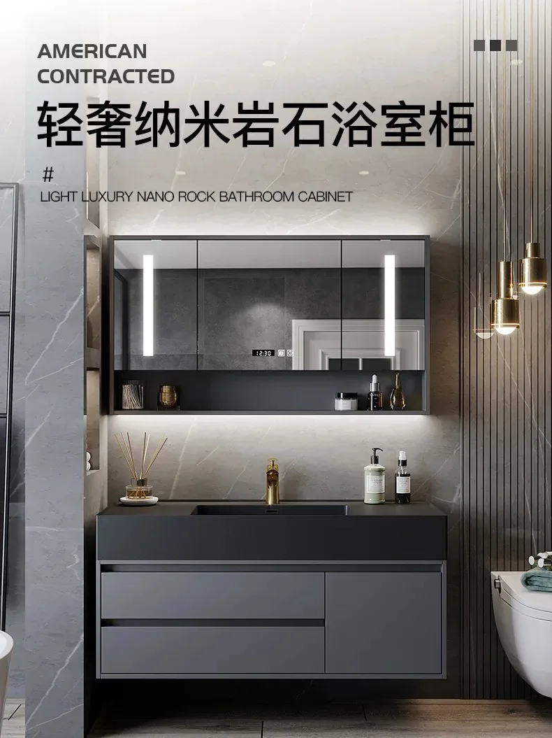 Wooden Organizer Bathroom Cabinets Wall Mounted Luxury Organiser Bathroom Cabinets Storage Mirror Armario De Banheiro Furniture