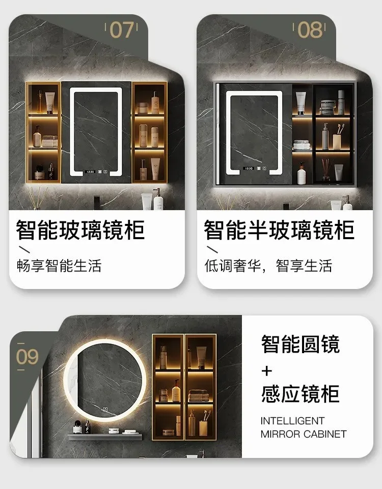 Wooden Organizer Bathroom Cabinets Wall Mounted Luxury Organiser Bathroom Cabinets Storage Mirror Armario De Banheiro Furniture