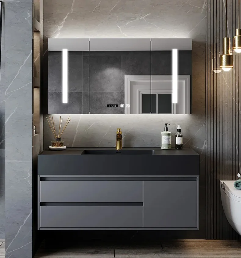 Wooden Organizer Bathroom Cabinets Wall Mounted Luxury Organiser Bathroom Cabinets Storage Mirror Armario De Banheiro Furniture