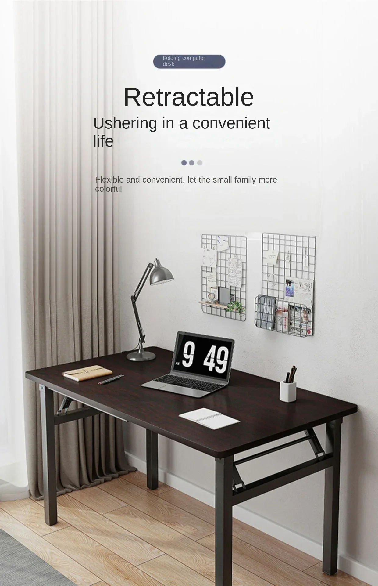 Home furnitureFoldable Computer Table Desktop Desk Home Desk Bedroom Rental House Small Table Simple Study Writing Desk
