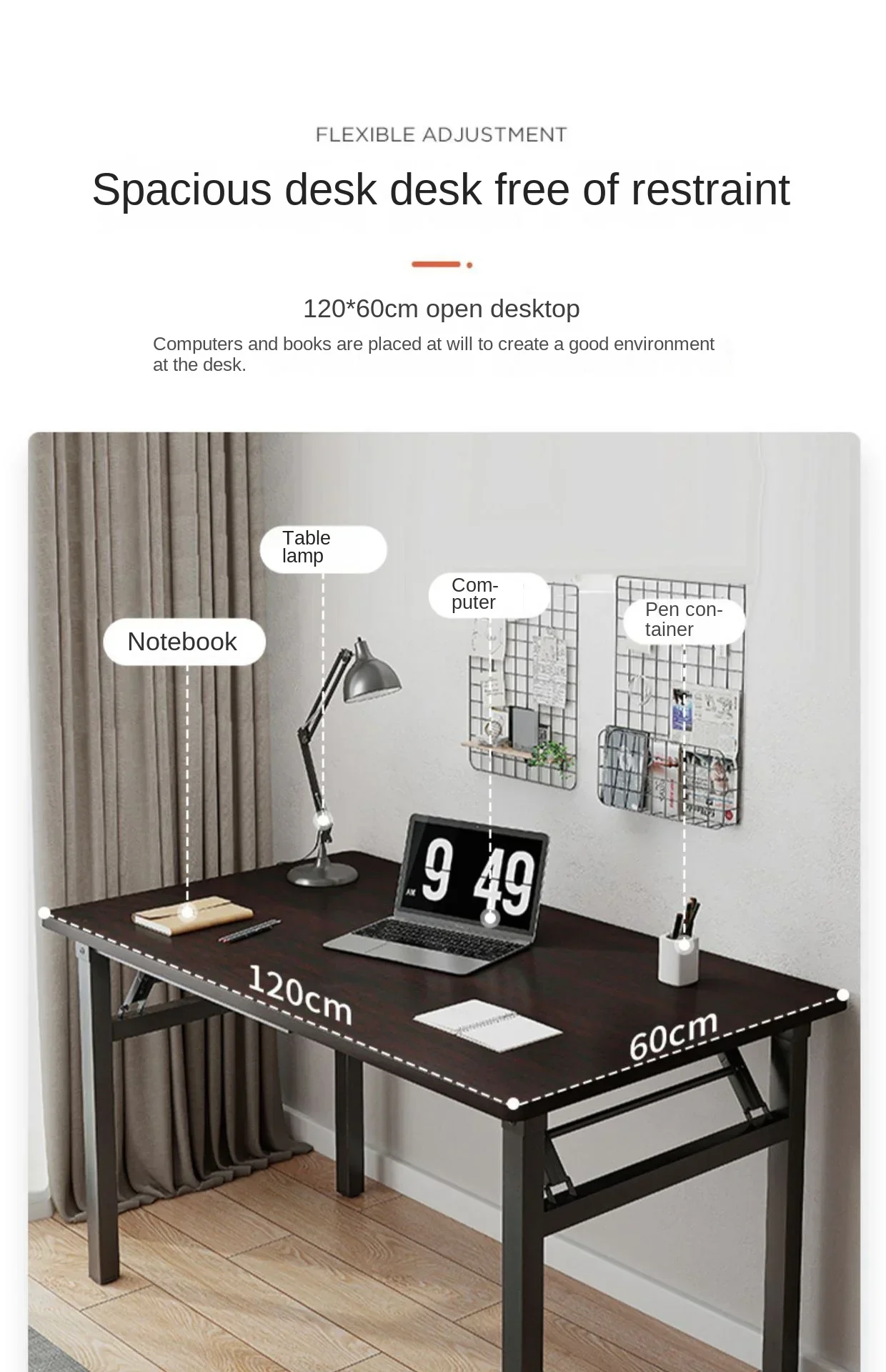 Home furnitureFoldable Computer Table Desktop Desk Home Desk Bedroom Rental House Small Table Simple Study Writing Desk