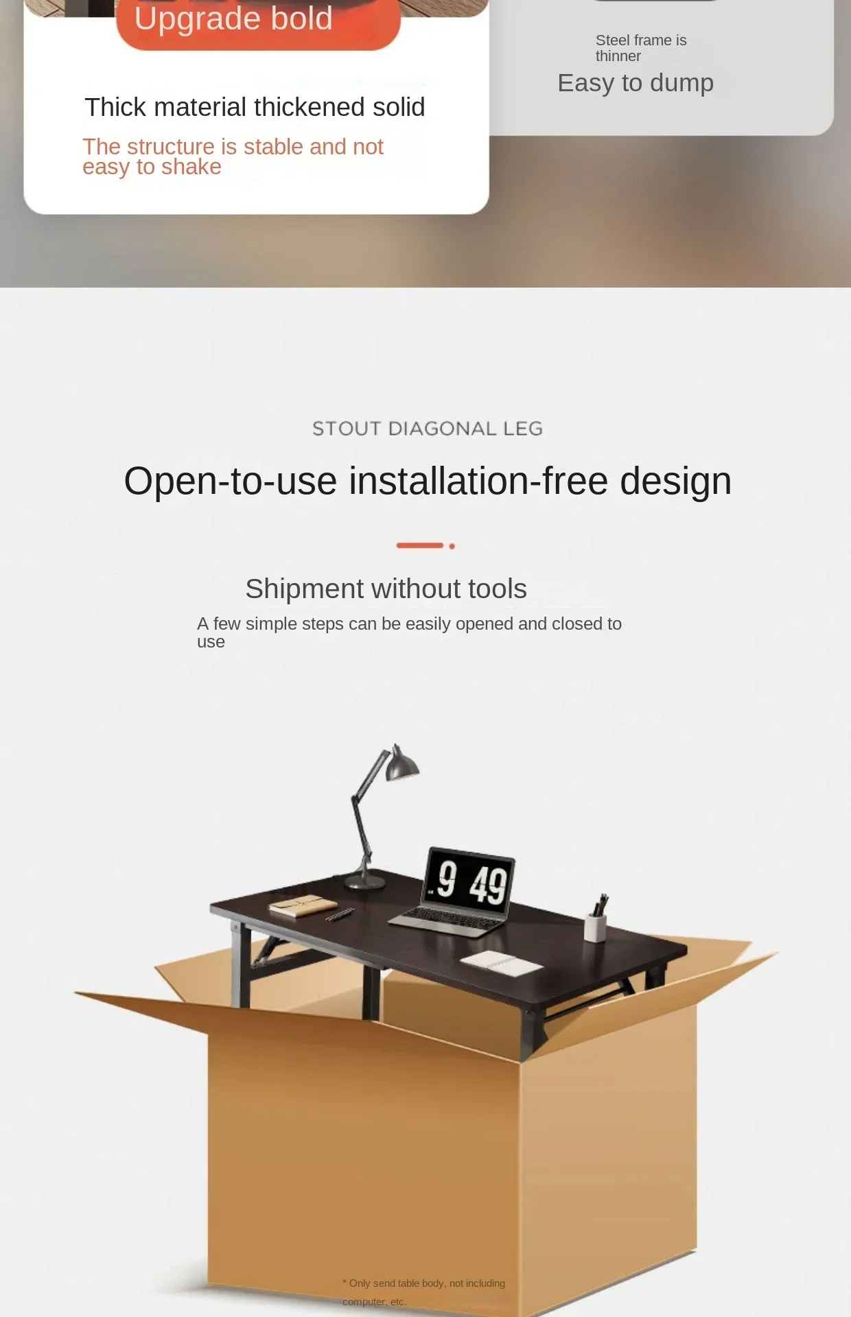 Home furnitureFoldable Computer Table Desktop Desk Home Desk Bedroom Rental House Small Table Simple Study Writing Desk