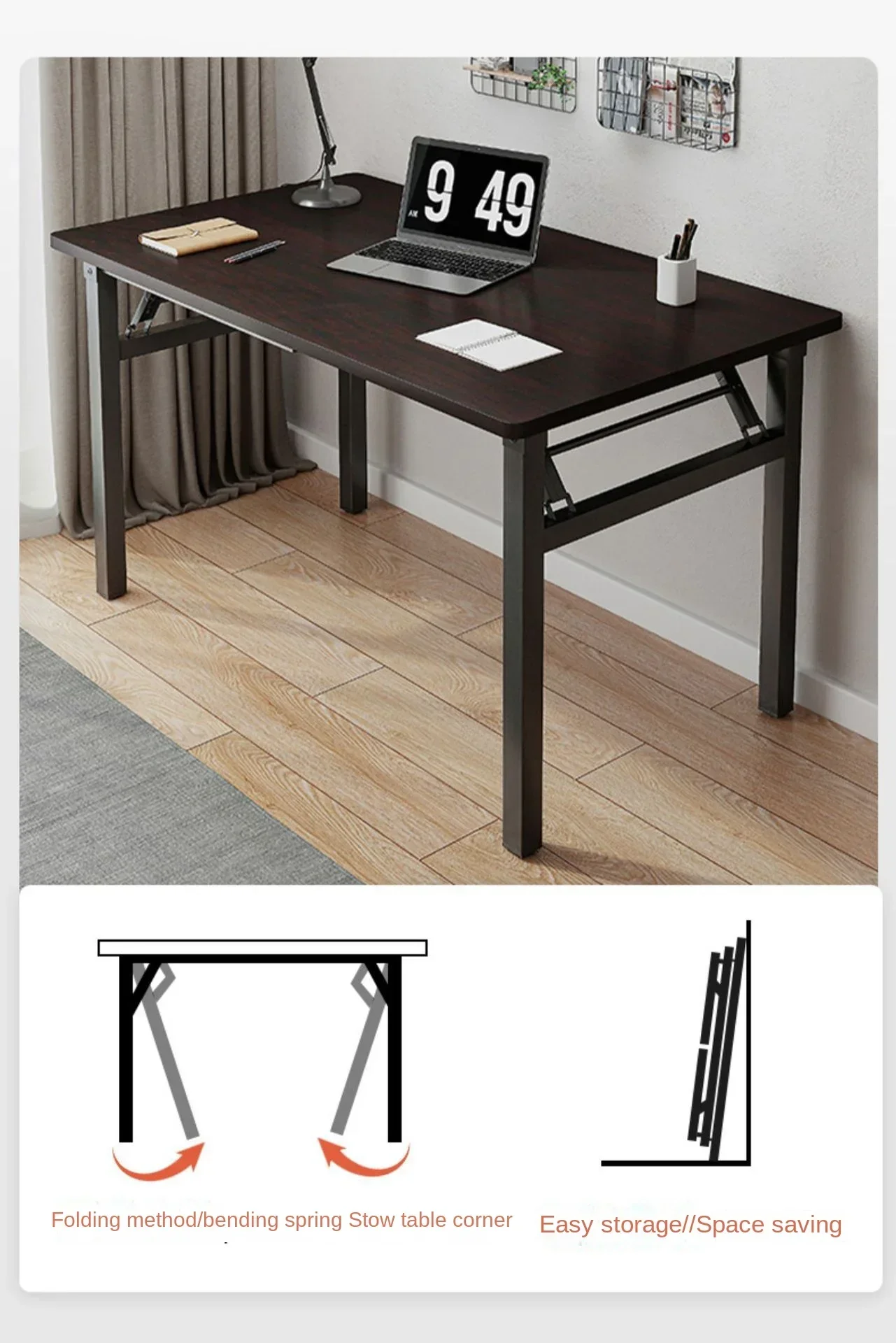 Home furnitureFoldable Computer Table Desktop Desk Home Desk Bedroom Rental House Small Table Simple Study Writing Desk