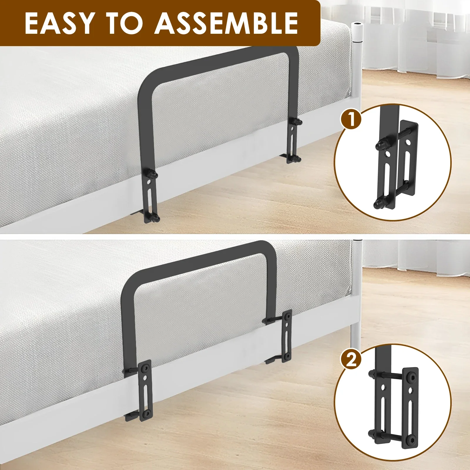 2/4Pcs Mattress Slide Stoppers Metal Non Slip Mattress Gripper Adjustable Mattress Retainer Bar Bracket for Home Metal Bed Frame