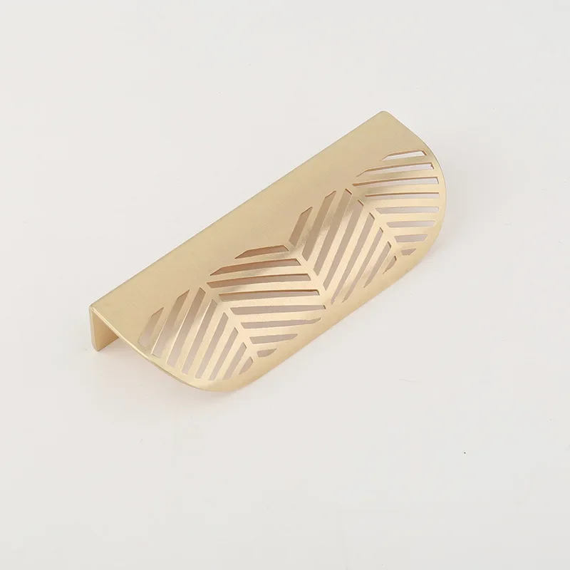 Leaf-shaped Modern Furniture Drawer Brass Handles Furniture Wardrobe Drawer Knob Brass Door Handles
