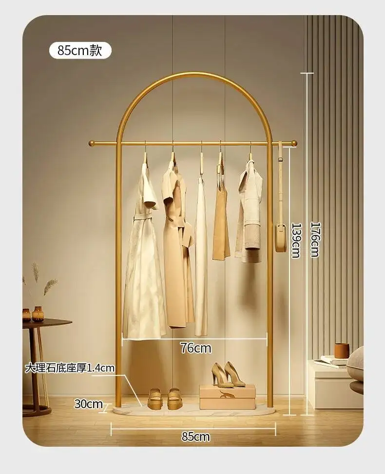 Metal Aesthetic Rack Minimalist Clothes Standing Girls Designer Display Clothes Rack Modern Nordic Perchero Household Goods