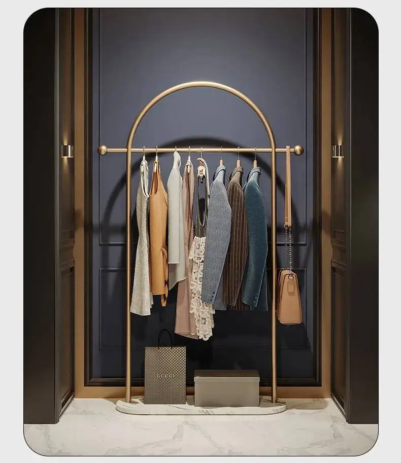 Metal Aesthetic Rack Minimalist Clothes Standing Girls Designer Display Clothes Rack Modern Nordic Perchero Household Goods