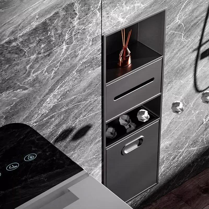Stainless steel niche toilet toilet embedded trash can tissue bathroom storage cabinet available