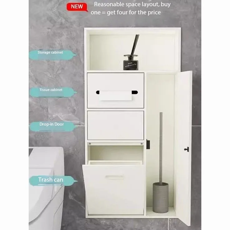 Stainless steel niche toilet toilet embedded trash can tissue bathroom storage cabinet available
