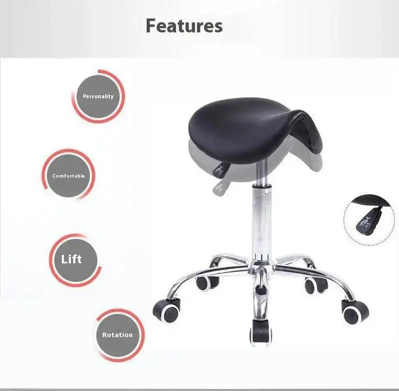 Spinning Manicurist Cosmetology Shop Technician Foot Lift Saddle Stool Dental Saddle Stool Chair Beauty Institute Furniture Hot