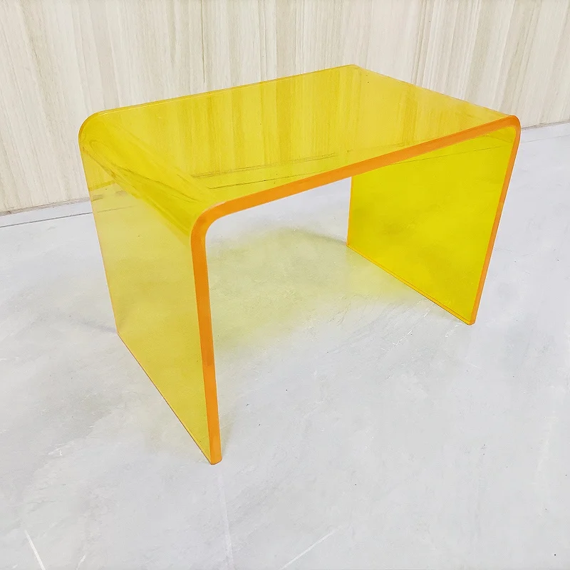 Modern Simple Home Furniture U Shape Translucent Acrylic Footrest Stool Low Shoes Stool
