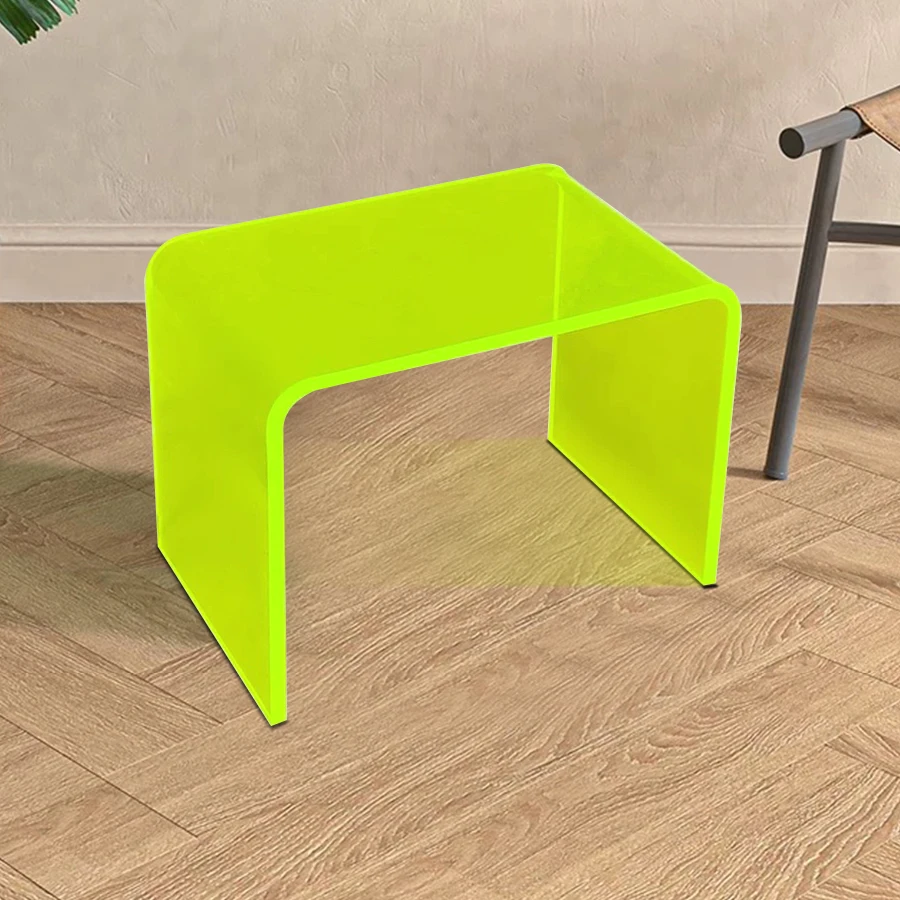 Modern Simple Home Furniture U Shape Translucent Acrylic Footrest Stool Low Shoes Stool