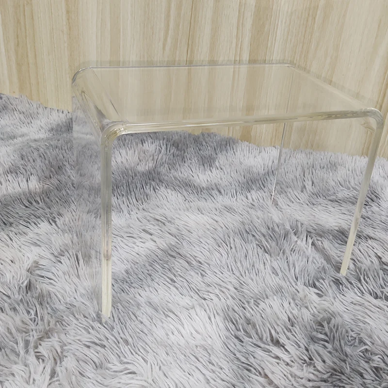 Modern Simple Home Furniture U Shape Translucent Acrylic Footrest Stool Low Shoes Stool