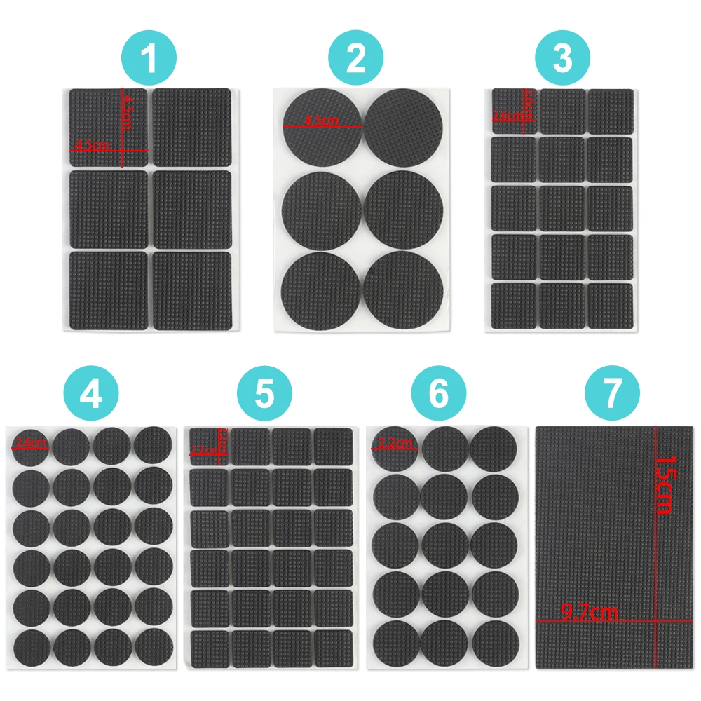Self Adhesive Furniture Leg Anti Noisy Chair Table Foot Mat Non-slip Mat Bumper Cushion For Chair Table Floor Protector Hardware