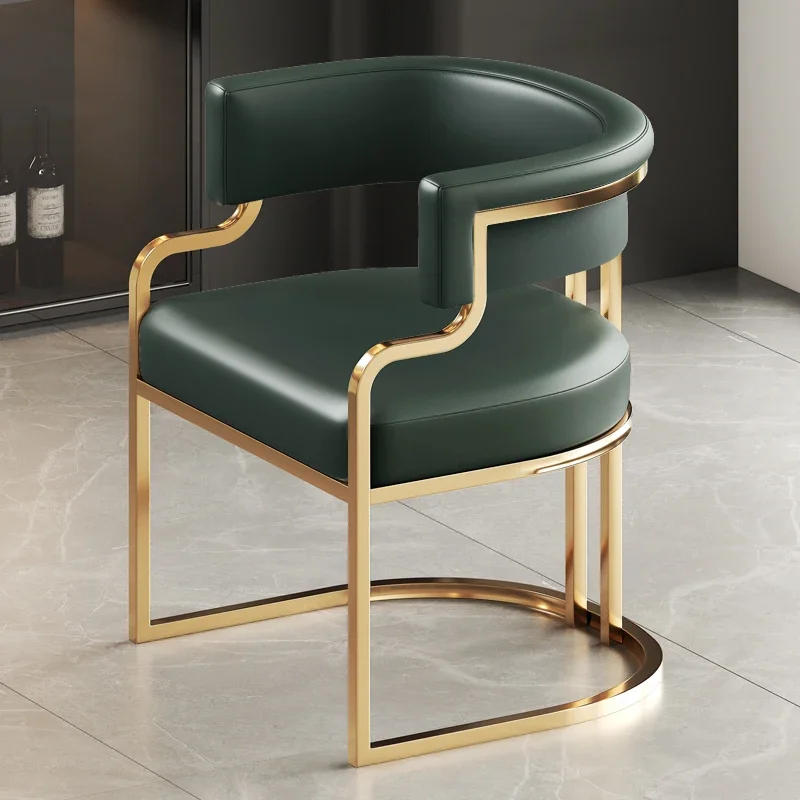 Designer Dining Chairs Beige Gold Legs Waiting Fashion Sofa Chairs Luxury Adults Floor Protector Sillas Indoor Supplies