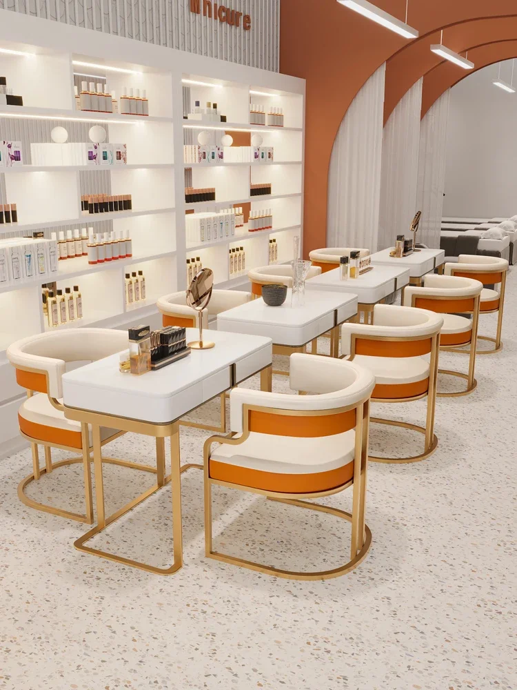 Designer Dining Chairs Beige Gold Legs Waiting Fashion Sofa Chairs Luxury Adults Floor Protector Sillas Indoor Supplies