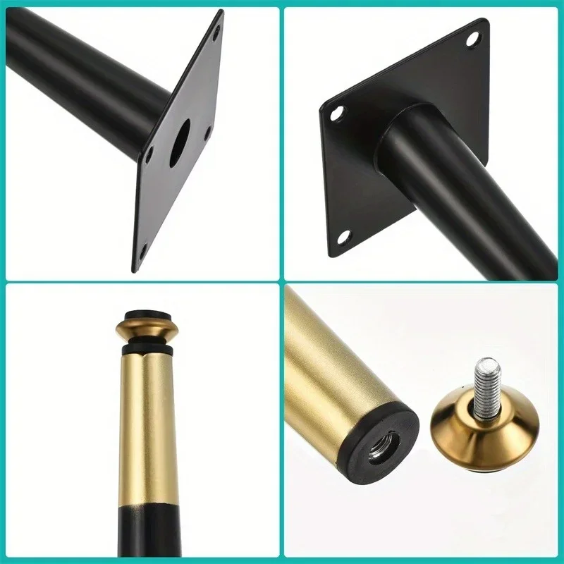 4pcs Furniture Legs Oblique Conical Metal Legs Matte Mid-Century Style Furniture Feet for Sofa Cabinet Table Chair Cupboard DIY