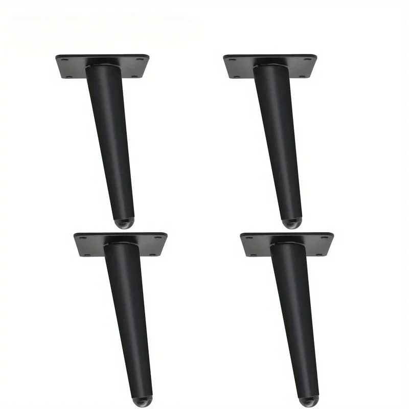 4pcs Furniture Legs Oblique Conical Metal Legs Matte Mid-Century Style Furniture Feet for Sofa Cabinet Table Chair Cupboard DIY