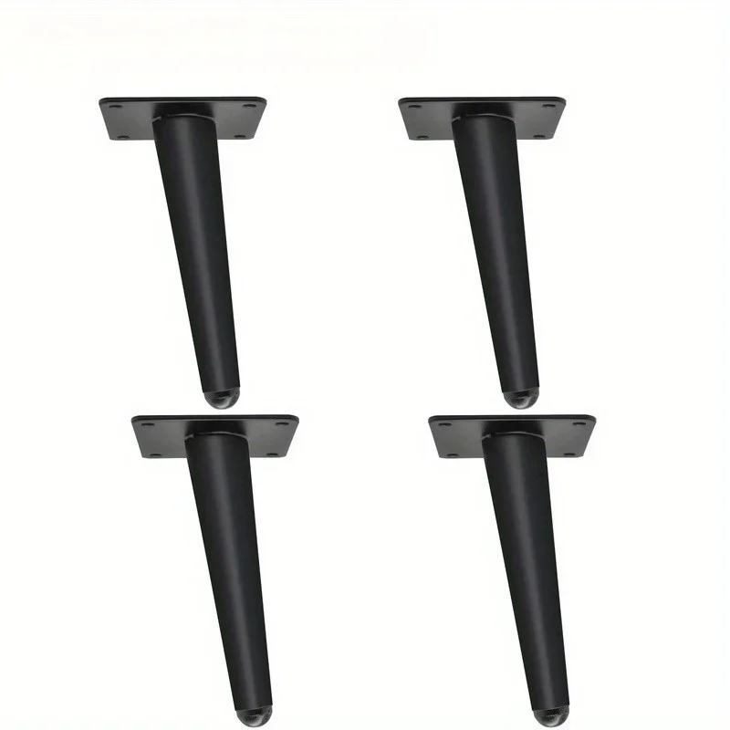 4pcs Furniture Legs Oblique Conical Metal Legs Matte Mid-Century Style Furniture Feet for Sofa Cabinet Table Chair Cupboard DIY