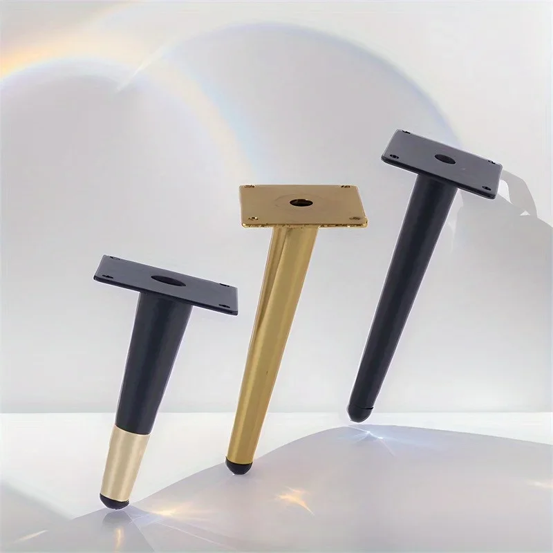 4pcs Furniture Legs Oblique Conical Metal Legs Matte Mid-Century Style Furniture Feet for Sofa Cabinet Table Chair Cupboard DIY