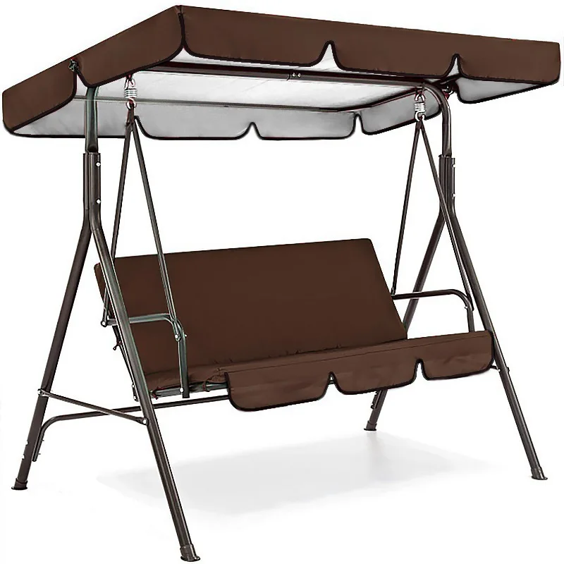 2-Piece Terrace Swing Chair Top Rain Cover Rain Pleated Park Rain Cover Outdoor Dust Cover Waterproof Swing Seat 142x120x18cm