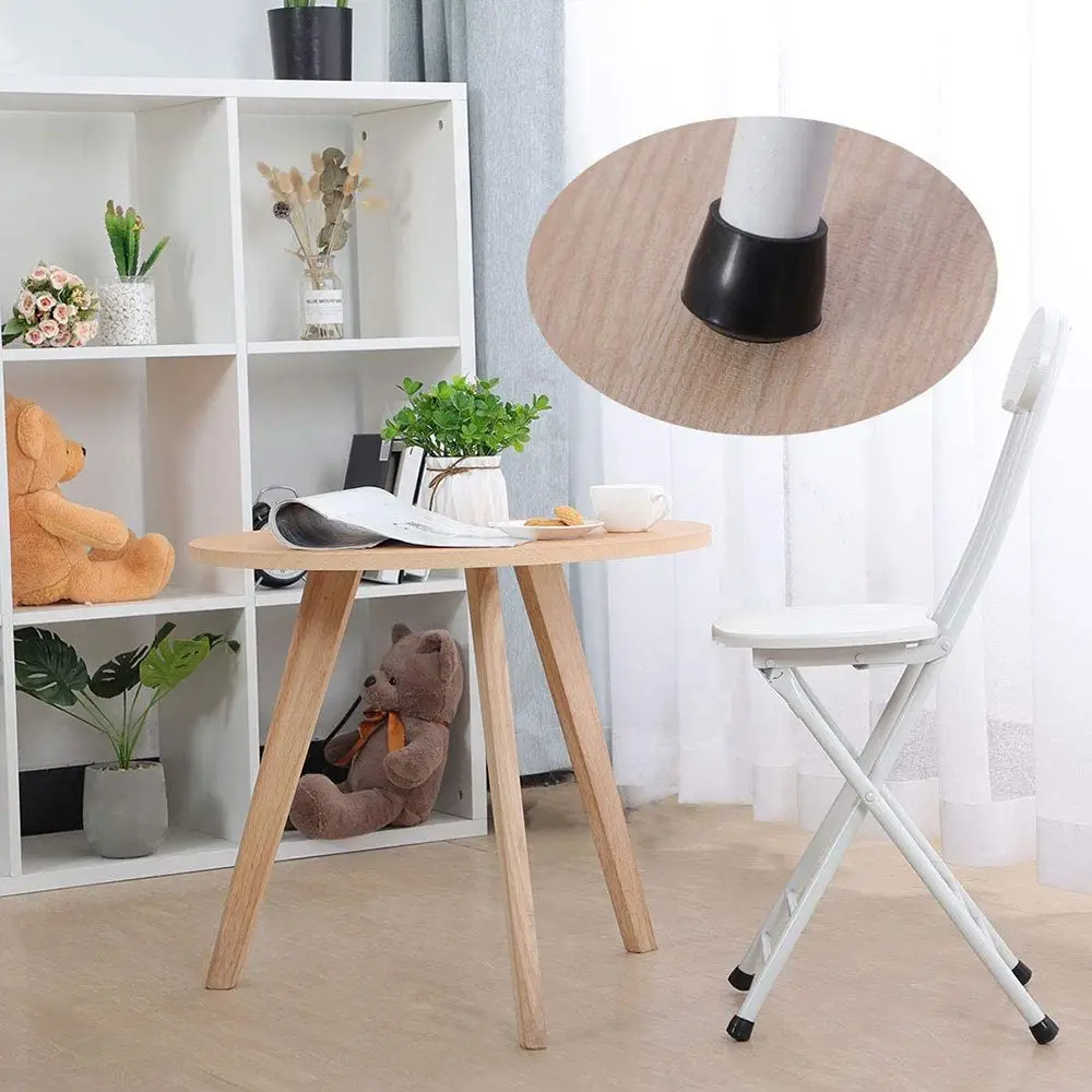 10pcs Black Round Table Chair Foot Cover PVC Rubber Furniture Leg Caps Foot Cover Environmental Protection