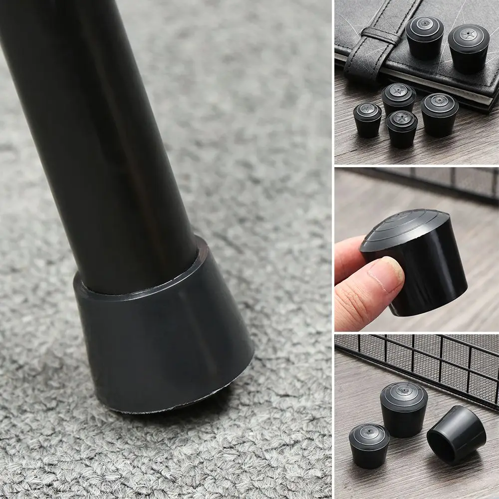 10pcs Black Round Table Chair Foot Cover PVC Rubber Furniture Leg Caps Foot Cover Environmental Protection