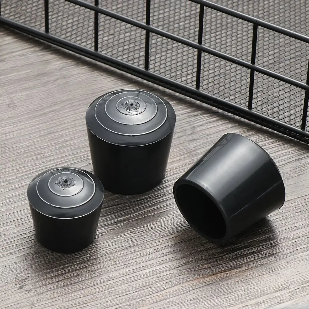 10pcs Black Round Table Chair Foot Cover PVC Rubber Furniture Leg Caps Foot Cover Environmental Protection