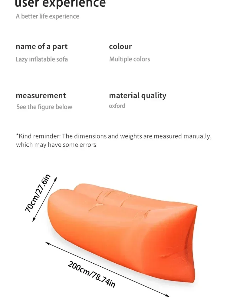 OTAUTAU Ultra Light Pillow Style Lazy Sofa Inflatable Sofa Portable Foldable Sleeping Bag Bed SF284