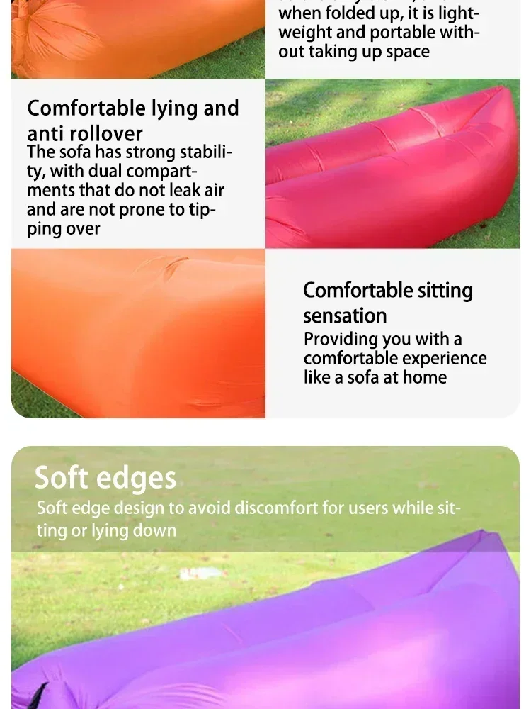 OTAUTAU Ultra Light Pillow Style Lazy Sofa Inflatable Sofa Portable Foldable Sleeping Bag Bed SF284