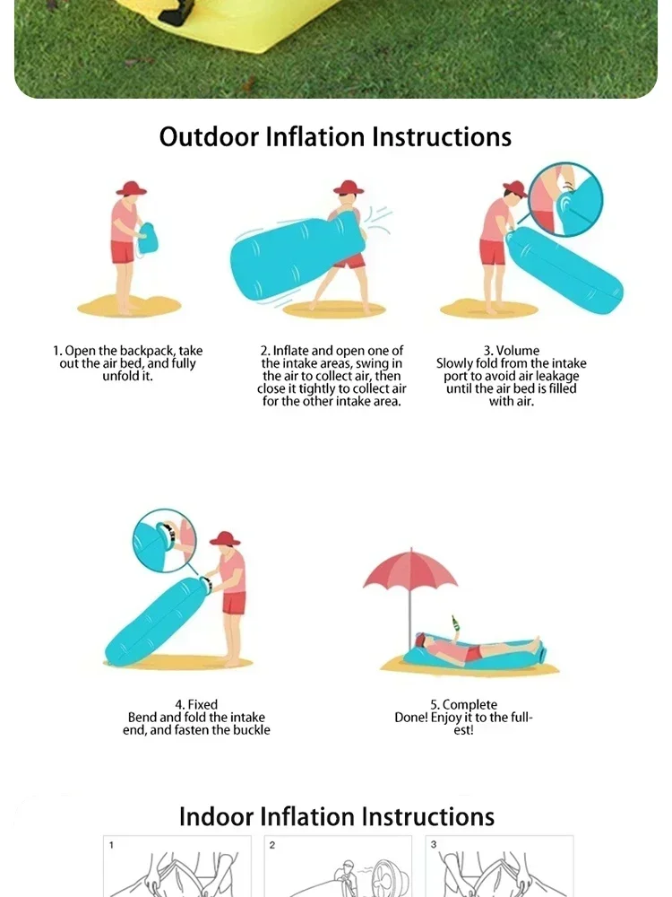 OTAUTAU Ultra Light Pillow Style Lazy Sofa Inflatable Sofa Portable Foldable Sleeping Bag Bed SF284