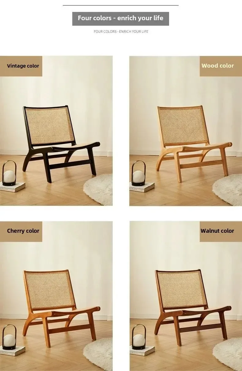 Chair Solid Wood, Rattan, Recliner, Leisure, Home, Homestay, Single, Lazy, Sofa Balcony, Living Room Sofa Luxury