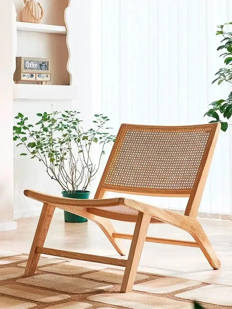 Chair Solid Wood, Rattan, Recliner, Leisure, Home, Homestay, Single, Lazy, Sofa Balcony, Living Room Sofa Luxury