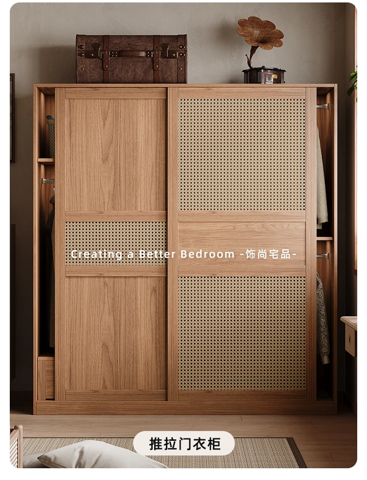Large Drawers Locker Wardrobes Rattan Women Nordic Sliding Door Storage Closet Organizer Rack Teen Armario Furniture Home