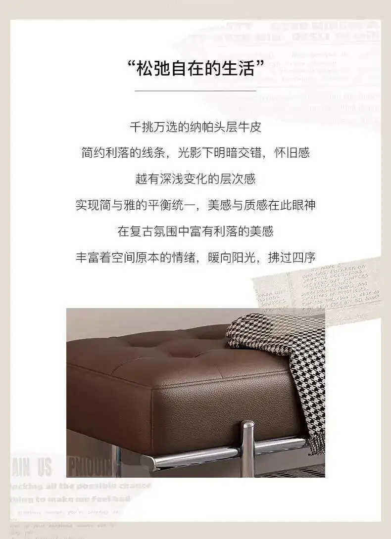 Entrance Porch Soft Shoe Bench Living Room Sofa Bench Bedroom Bed End Bench Metal Frame Integrated Benchs Minimalist Furniture