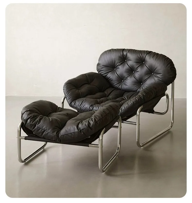 Single Sofa Chair Minimalist Light Luxury Living Room Lazy Casual Cream Medieval Bauhaus Style Retro Chair