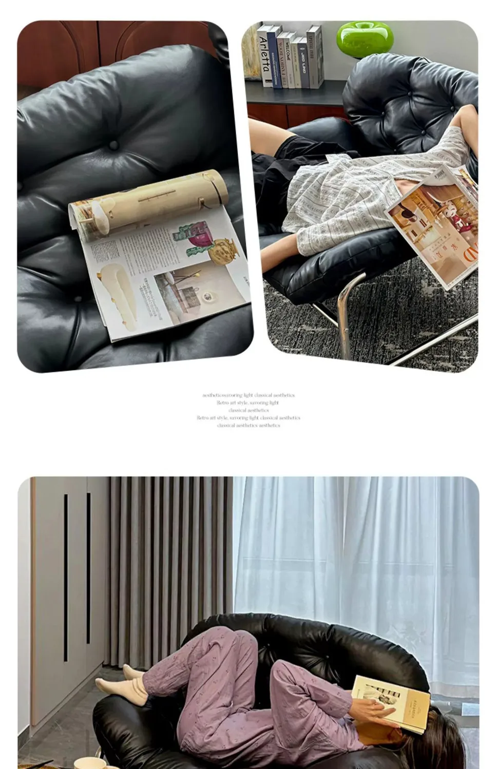 Single Sofa Chair Minimalist Light Luxury Living Room Lazy Casual Cream Medieval Bauhaus Style Retro Chair
