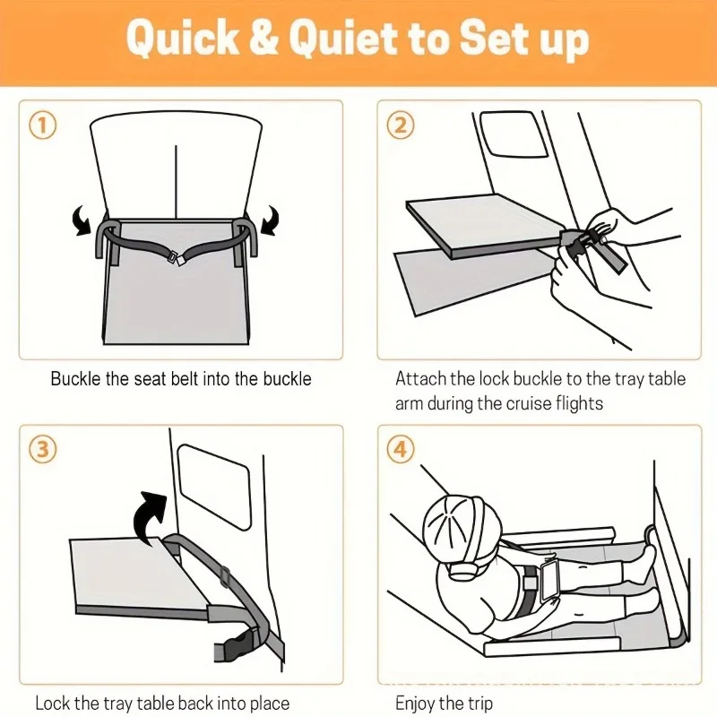 1pcs Portable Kids Airplane Travel Seat Extender Pad Adjustable Flight Bed with Oxford Fabric Seat extension pad
