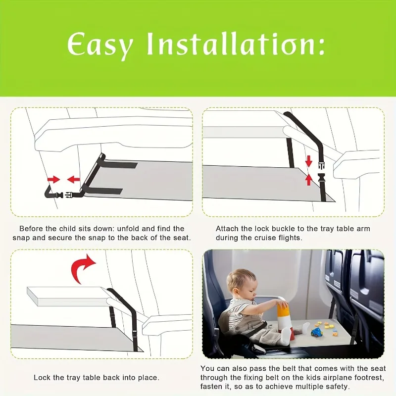 1pcs Portable Kids Airplane Travel Seat Extender Pad Adjustable Flight Bed with Oxford Fabric Seat extension pad