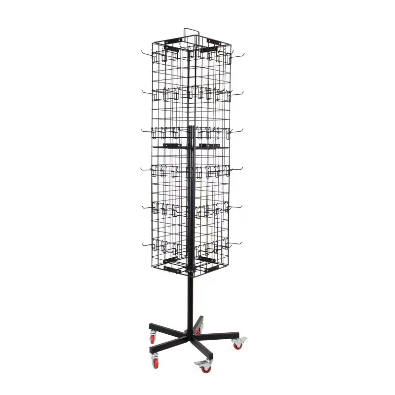 Custom Store Triangle Spinner Rack Tool Phone Accessories Jewelry Postcard Sticker Stationery Metal Rotating Display Stand