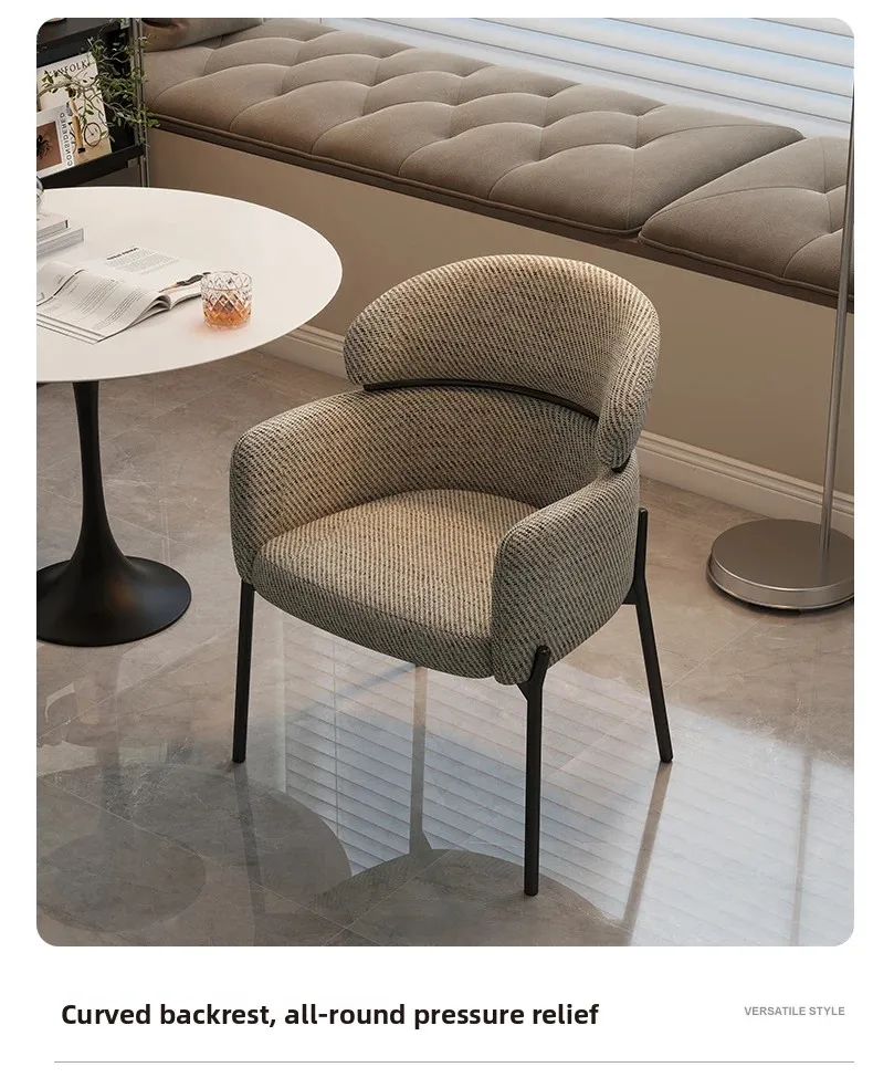 Italian Minimalist Casual Chair Light Luxury Home Retro Kitchen Dining Chair Light Luxury High-end Nordic Dining Table Backrest