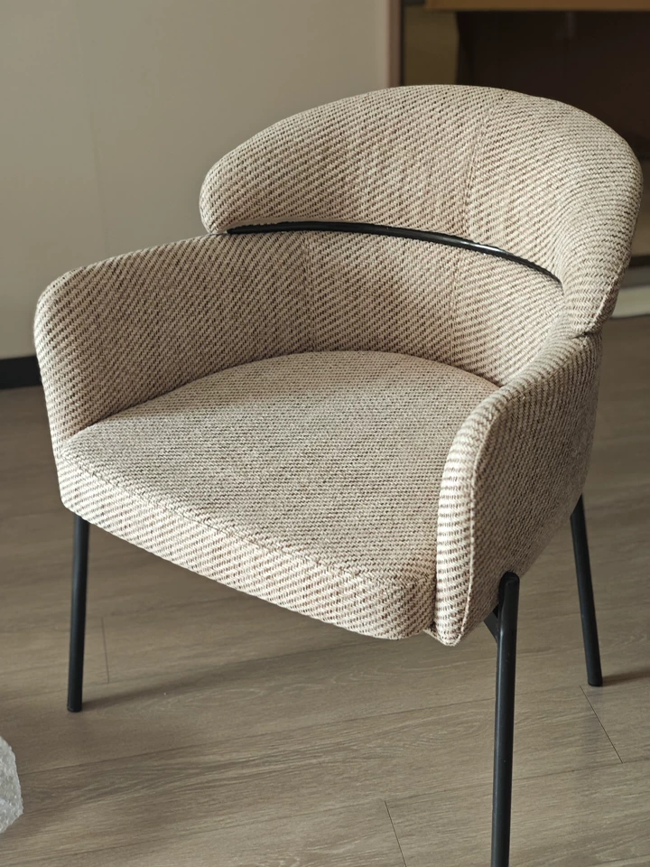 Italian Minimalist Casual Chair Light Luxury Home Retro Kitchen Dining Chair Light Luxury High-end Nordic Dining Table Backrest