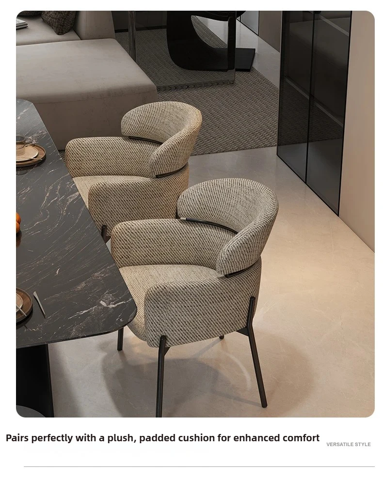 Italian Minimalist Casual Chair Light Luxury Home Retro Kitchen Dining Chair Light Luxury High-end Nordic Dining Table Backrest