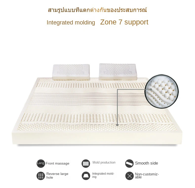 100% Thailand Natural Latex Mattress High End Latex Mats Source Liquid Foldable Slow Rebound Chinese Mat with Cover Customizable