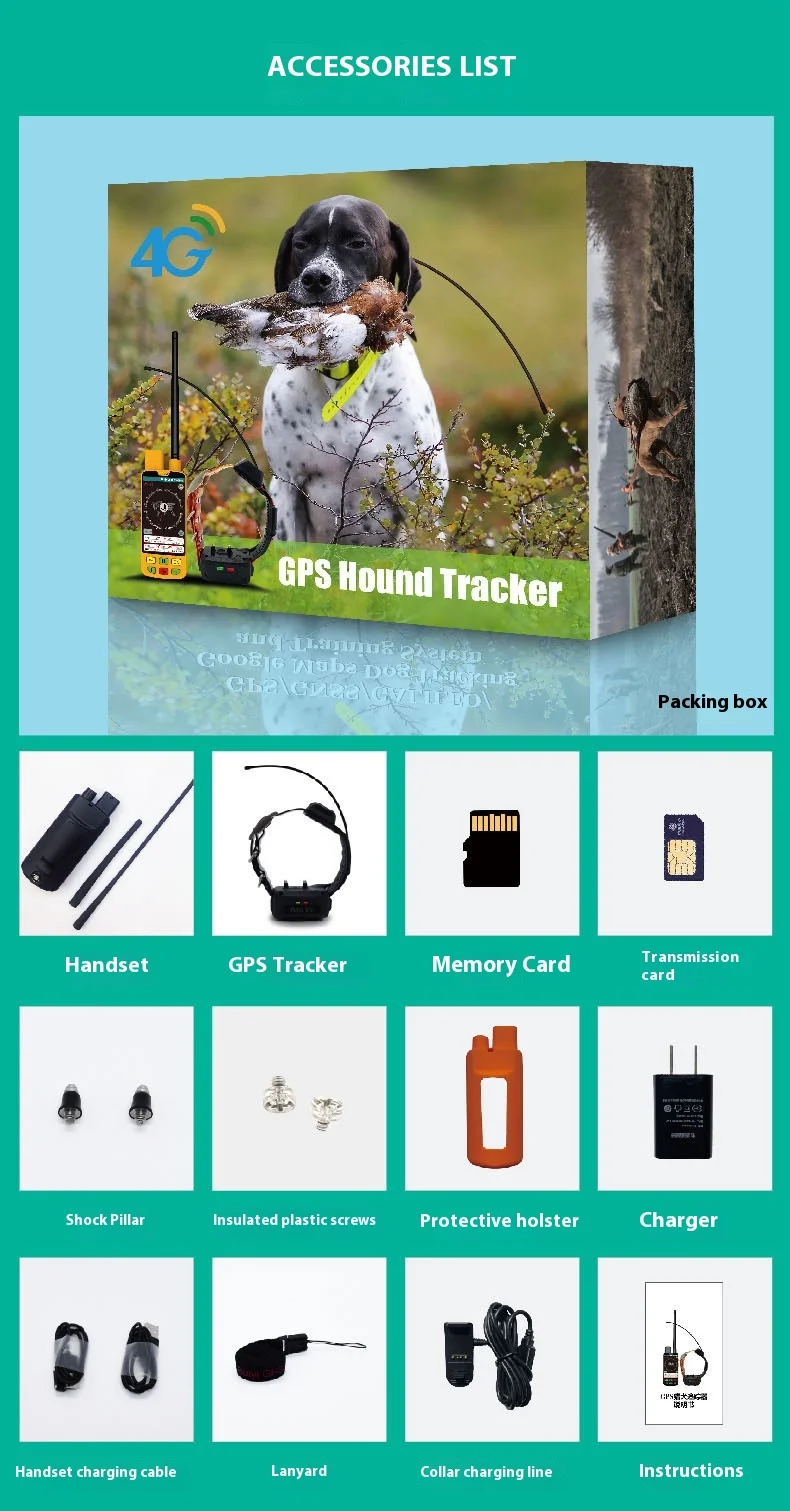 Waterproof IP67 Android 4G Pet Tracker Super Long Distance GPS VHF Signal Connects Mobile Phone-Source Manufacturer Wholesale