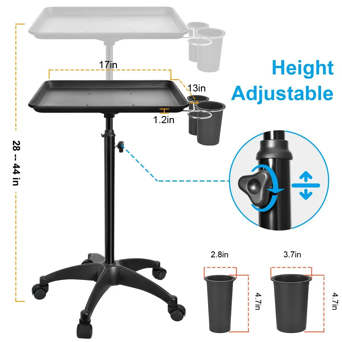 Beauty and Hairdressing Aluminum Plate Vertical Salon Hair Salon Tool Tray Nail Art Mobile Storage Rack