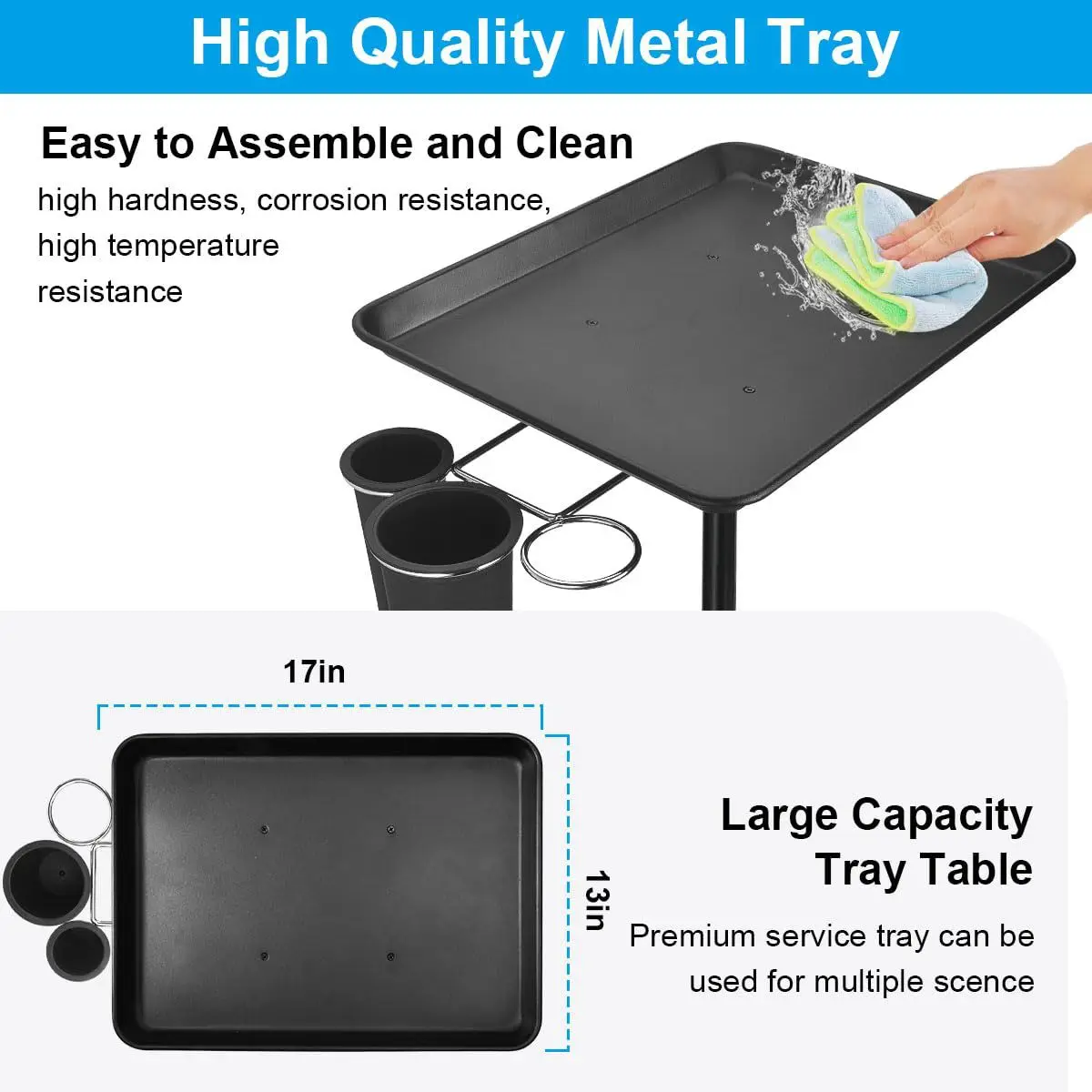 Beauty and Hairdressing Aluminum Plate Vertical Salon Hair Salon Tool Tray Nail Art Mobile Storage Rack